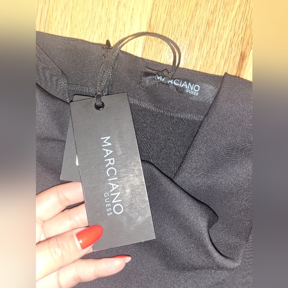 NWT MARCIANO GUESS DRAPED COWL NECK LITTLE BLACK DRESS SIZE IT 38 /US XS - Picture 2 of 7